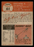 1953 Topps Baseball #061 Early Wynn Indians VG 548295