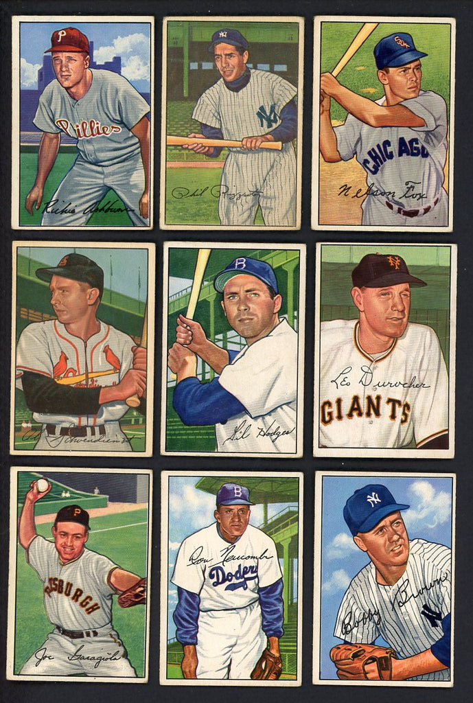 1952 Bowman Set Lot 97 Diff VG-EX Rizzuto Hodges Ashburn 548332