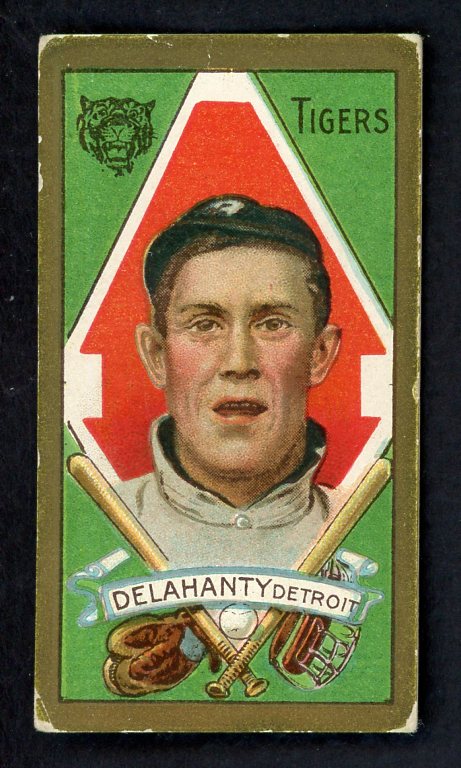 1911 T205 T 205 Jim Delahanty Tigers VG ink stamp back 548387