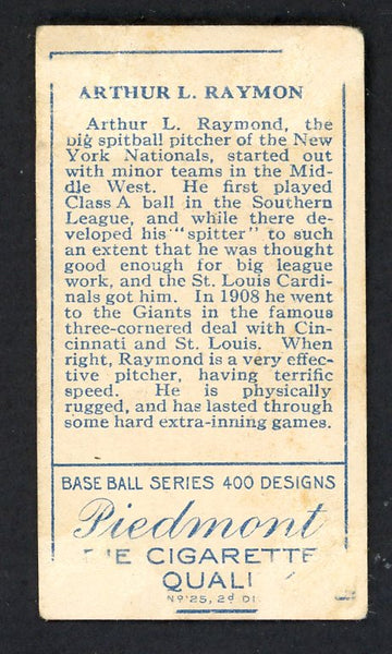 1911 T205 T 205 Bugs Raymond Giants Good back damage 548424