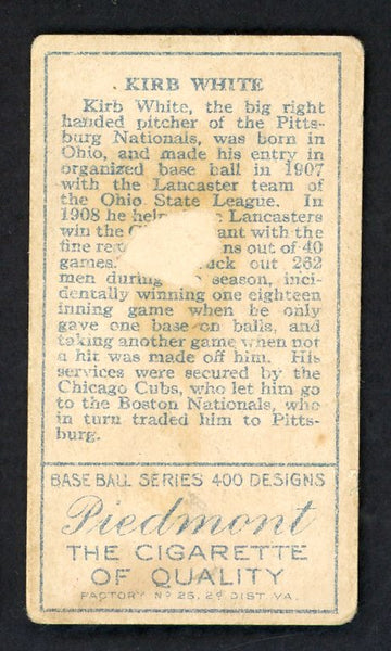 1911 T205 T 205 Kirby White Pirates FR-GD back damage 548436