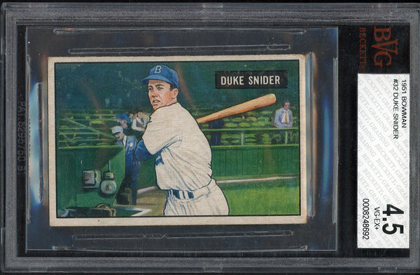 1951 Bowman Baseball #032 Duke Snider Dodgers BVG 4.5 VG-EX+ 548454