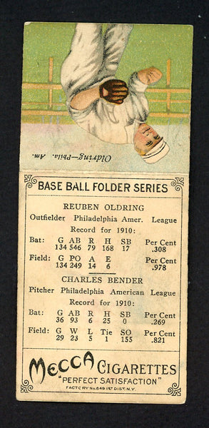 1911 T201 Mecca Double Folders Rube Oldring Chief Bender VG 548501