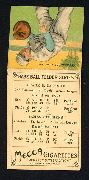 1911 T201 Mecca Double Folders Frank Laporte Jim Stephens VG-EX 548507