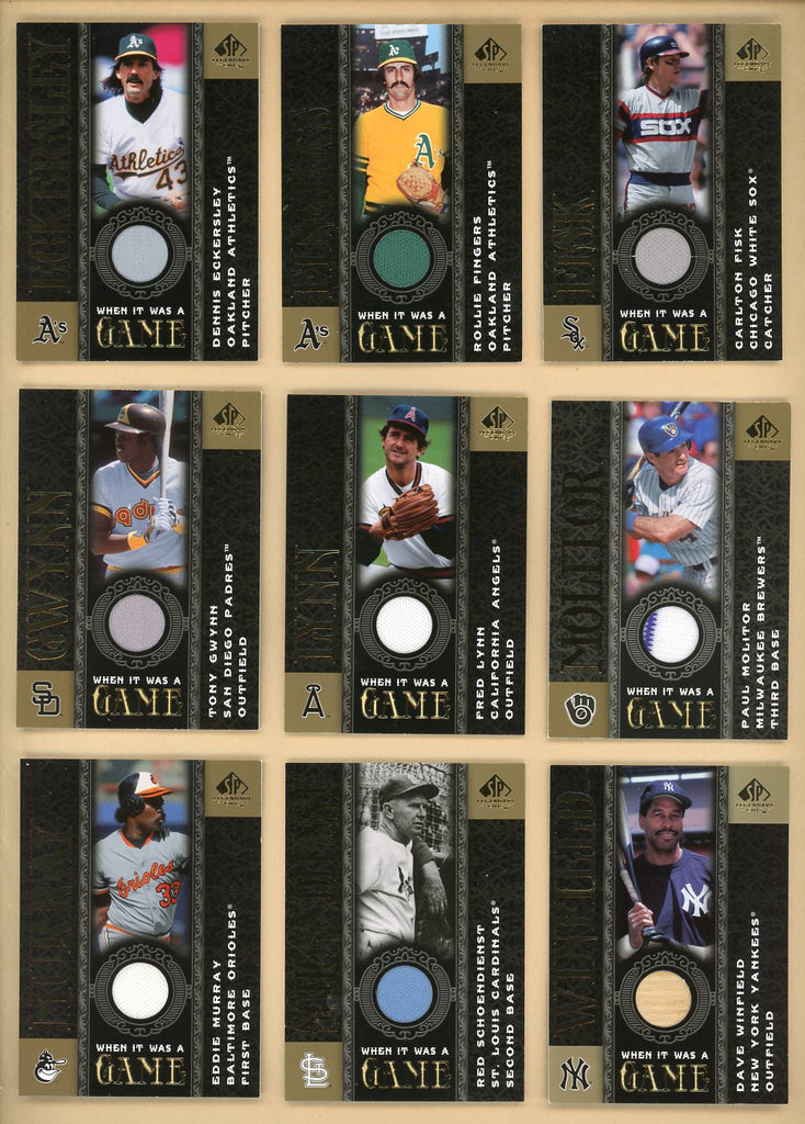 2007 SP Legendary Cuts Jerseys Set Lot 9 Diff Murray Winfield 548511