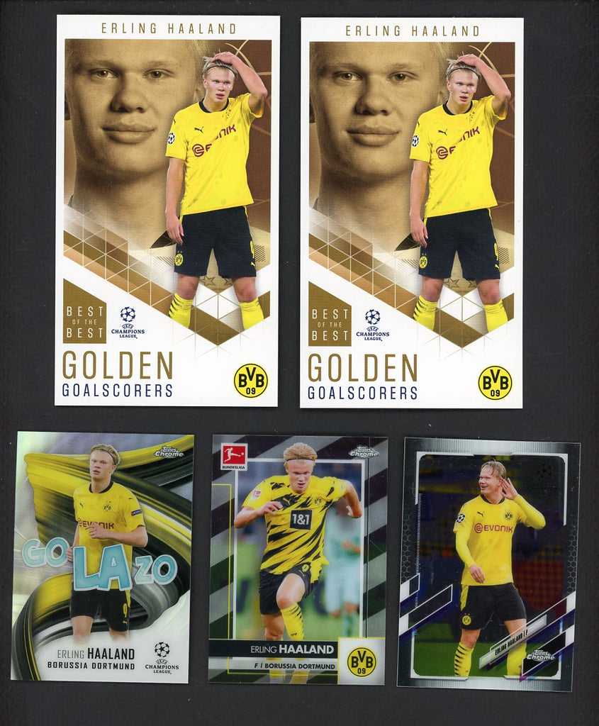 2020 To 2021 Erling Haaland Set Lot 5 Diff Chrome UEFA 548525