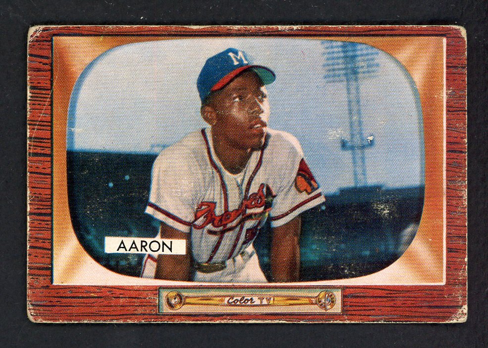 1955 Bowman Baseball #179 Hank Aaron Braves GD-VG 548533