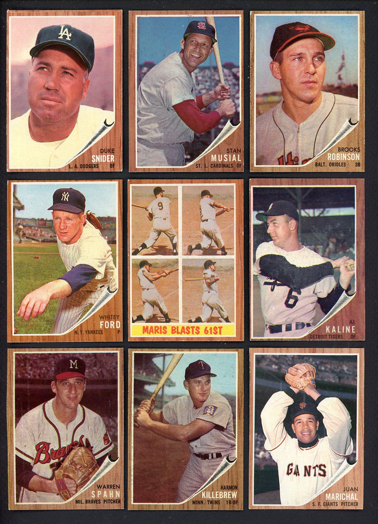 1962 Topps Set Lot 479 Diff EX+/EX-MT Musial Ford Kaline 548541