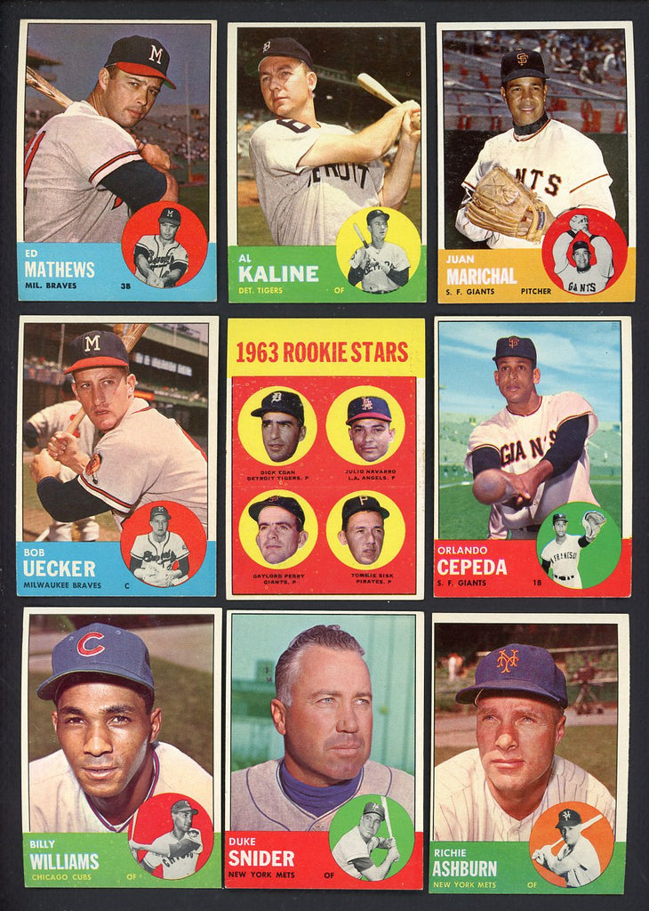 1963 Topps Set Lot 534 Diff EX+/EX-MT Better Snider Kaline 548544