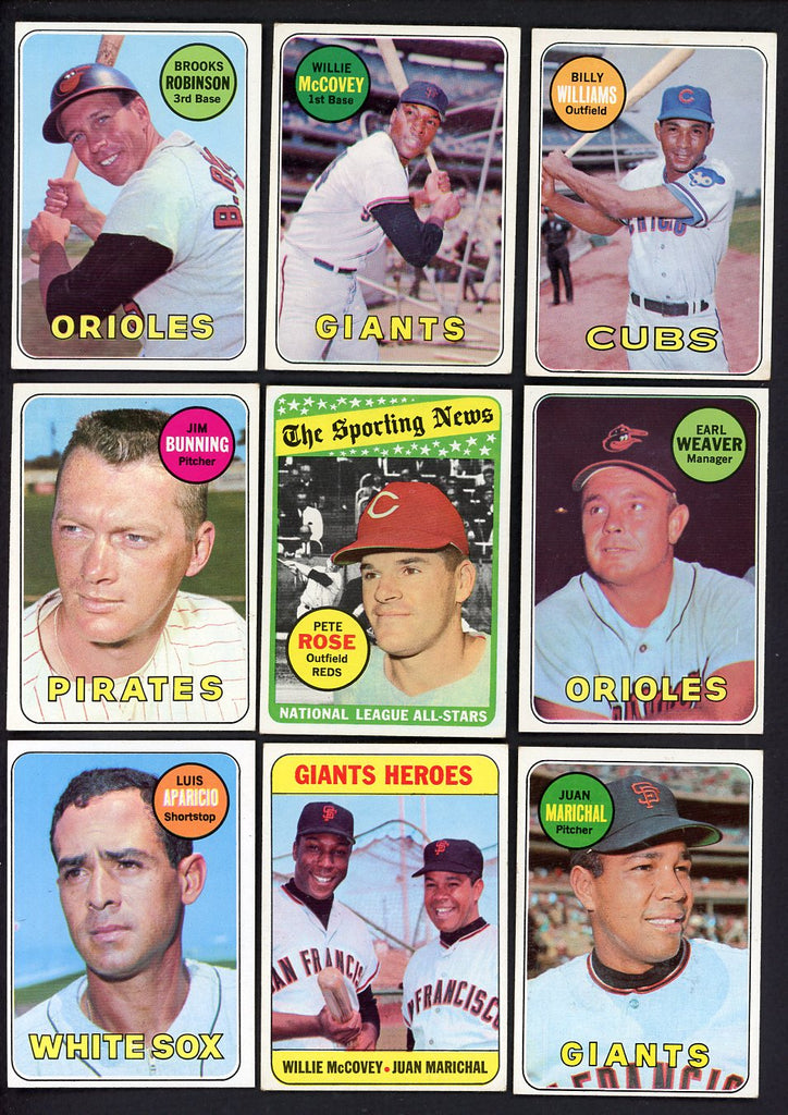 1969 Topps Set Lot 314 Diff EX McCovey Robinson Williams 548547
