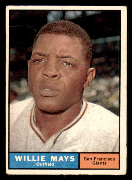 1961 Topps Baseball #150 Willie Mays Giants Good ink back 548554