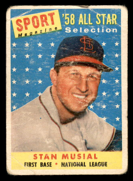 1958 Topps Baseball #476 Stan Musial A.S. Cardinals FR-GD 548561
