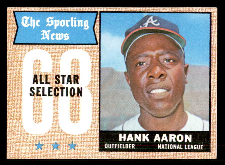 1968 Topps Baseball #370 Hank Aaron A.S. Braves EX 548690