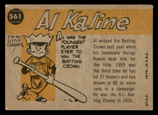 1960 Topps Baseball #561 Al Kaline A.S. Tigers EX 548714