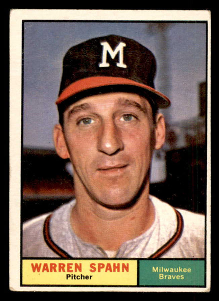 1961 Topps Baseball #200 Warren Spahn Braves VG 548762
