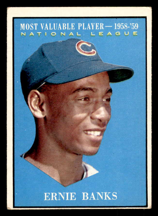 1961 Topps Baseball #485 Ernie Banks MVP Cubs VG 548764