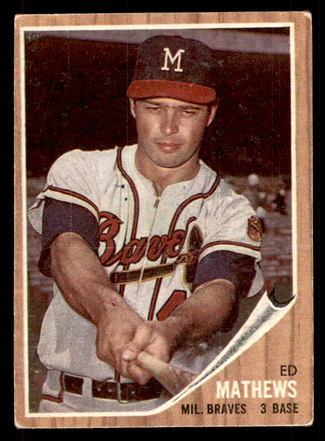 1962 Topps Baseball #030 Eddie Mathews Braves VG 548776