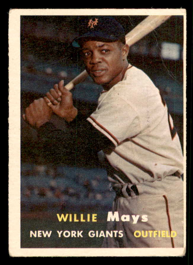 1957 Topps Baseball #010 Willie Mays Giants Good ink back 548830