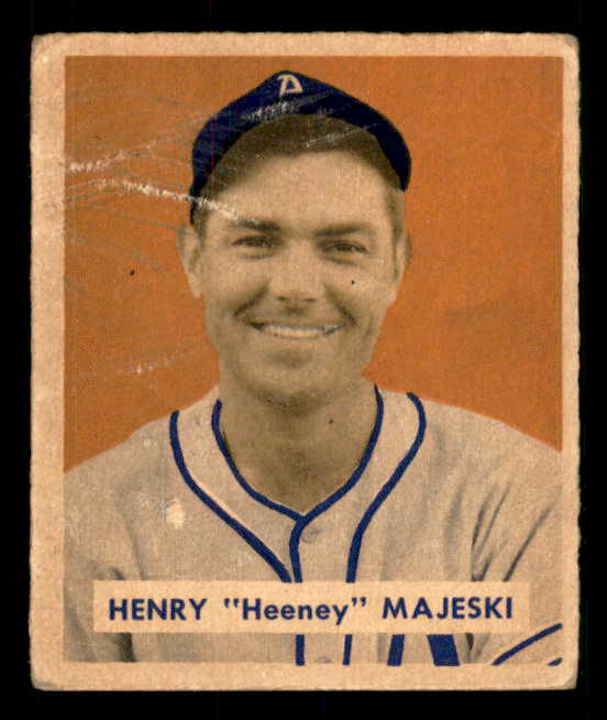1949 Bowman Baseball #127 Henry Majeski A's Good Script 549005