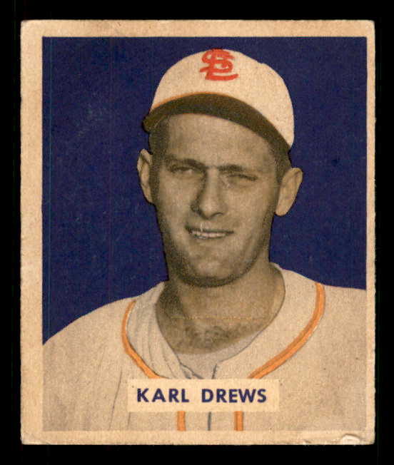 1949 Bowman Baseball #188 Karl Drews Browns Good residue back 549062