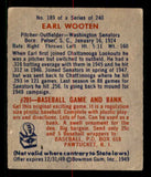 1949 Bowman Baseball #189 Earl Wooten Senators VG-EX 549063