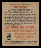 1949 Bowman Baseball #193 Ken Trinkle Phillies VG-EX 549067