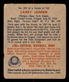 1949 Bowman Baseball #202 Larry Jansen Giants VG 549076