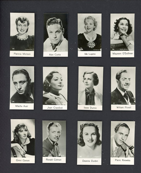 1940 Bridgewater Film Stars Series 8 Complete Set 549131