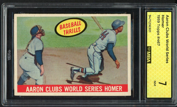 1959 Topps Baseball #467 Hank Aaron IA Braves MBA 7 NM 549642
