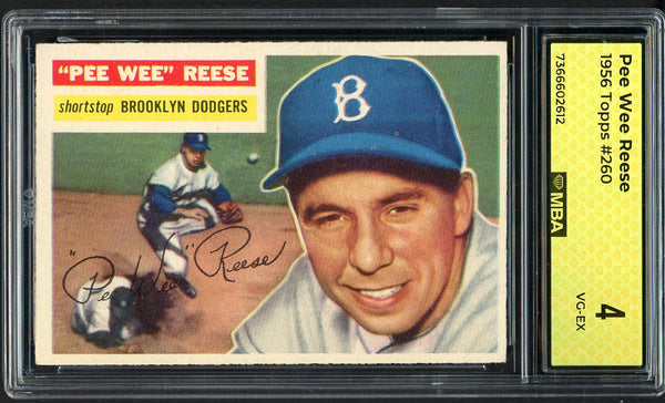 1956 Topps Baseball #260 Pee Wee Reese Dodgers MBA 4 VG-EX 549650