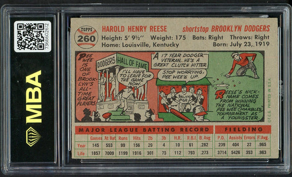 1956 Topps Baseball #260 Pee Wee Reese Dodgers MBA 4 VG-EX 549650