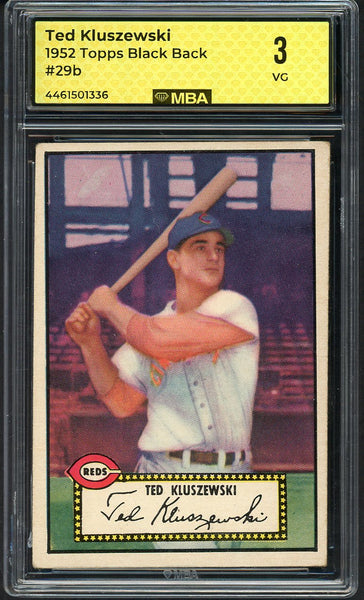1952 Topps Baseball #026 Ted Kluszewski Reds MBA 3 VG Black 549669