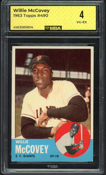 1963 Topps Baseball #490 Willie McCovey Giants MBA 4 VG-EX 549681