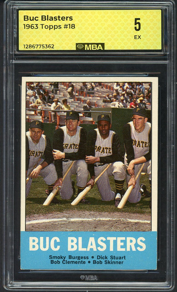 1963 Topps Baseball #018 Roberto Clemente Smoky Burgess MBA 5 EX 549697