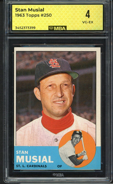 1963 Topps Baseball #250 Stan Musial Cardinals MBA 4 VG-EX 549708