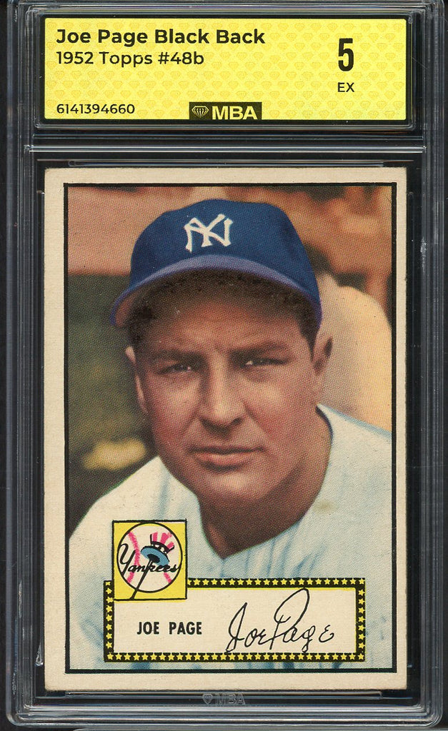 1952 Topps Baseball #048 Joe Page Yankees MBA 5 EX Black 549711