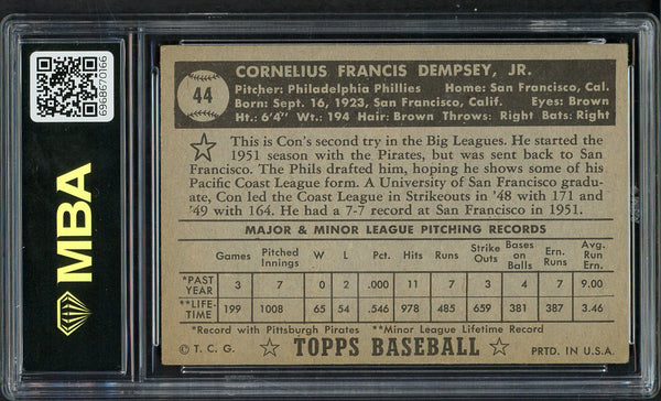 1952 Topps Baseball #044 Con Dempsey Phillies MBA 4 VG-EX Black 549718