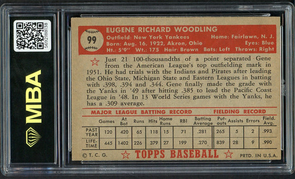 1952 Topps Baseball #099 Gene Woodling Yankees MBA 5 EX 549726
