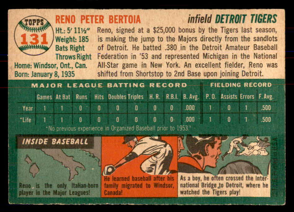 1954 Topps Baseball #131 Reno Bertoia Tigers NR-MT 549815