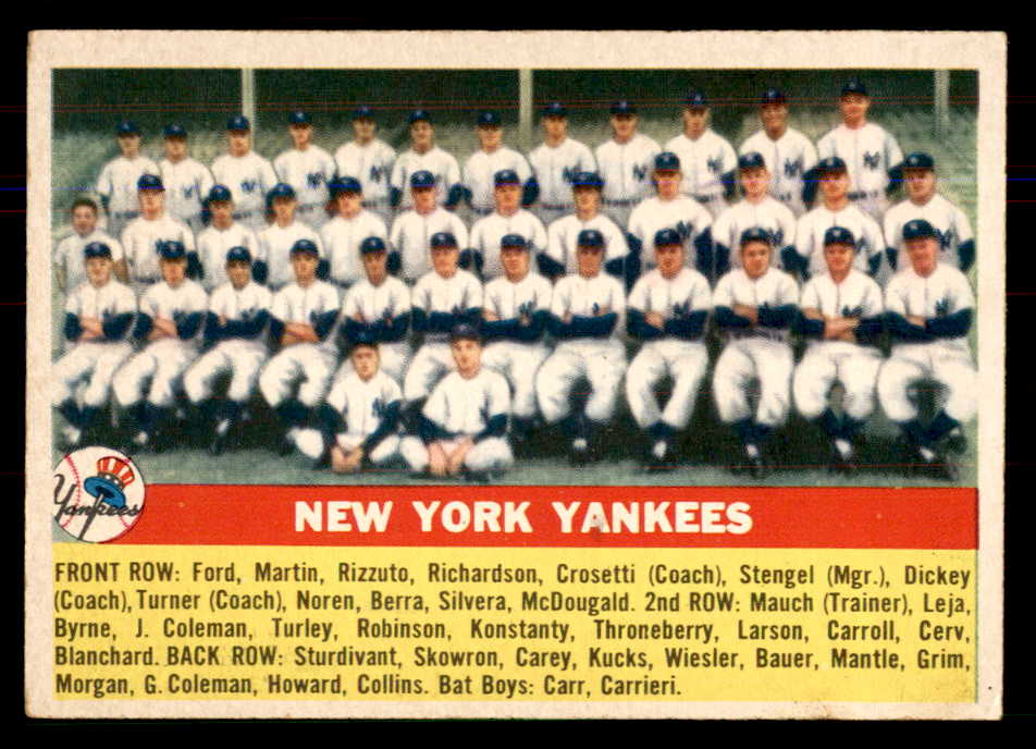 1956 Topps Baseball #251 New York Yankees Team EX 549979