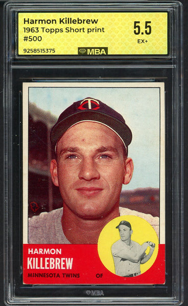 1963 Topps Baseball #500 Harmon Killebrew Twins MBA 5.5 EX+ 550028