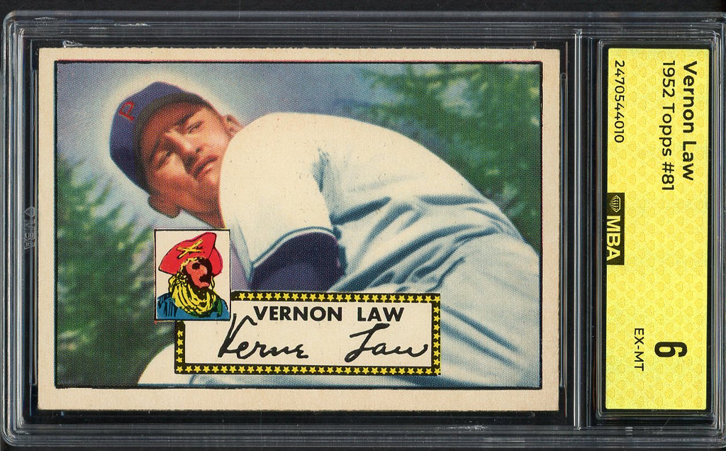 1952 Topps Baseball #081 Vern Law Pirates MBA 6 EX-MT 550033