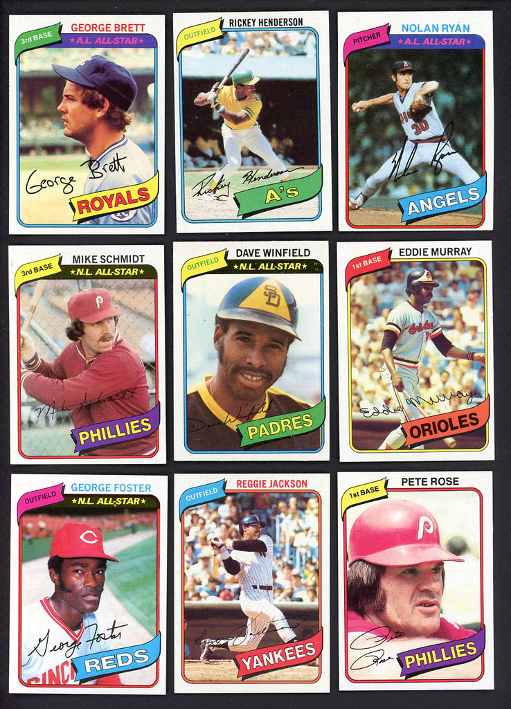 1980 Topps Baseball Complete Set EX-MT/NR-MT Henderson Ryan 550071
