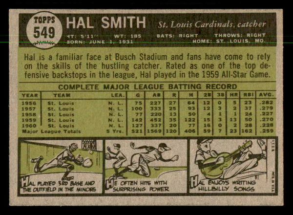 1961 Topps Baseball #549 Hal Smith Cardinals NR-MT 550436