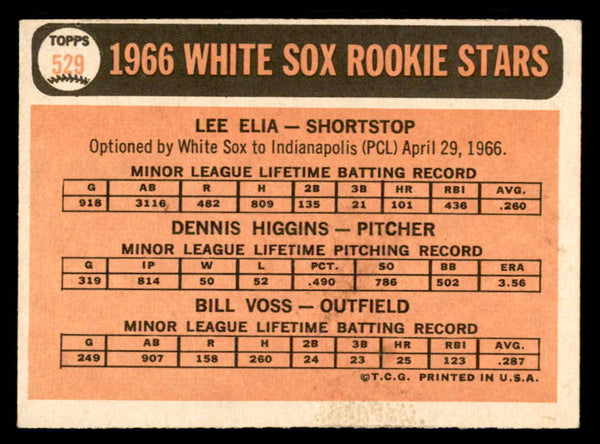 1966 Topps Baseball #529 Lee Elia White Sox VG-EX 550539