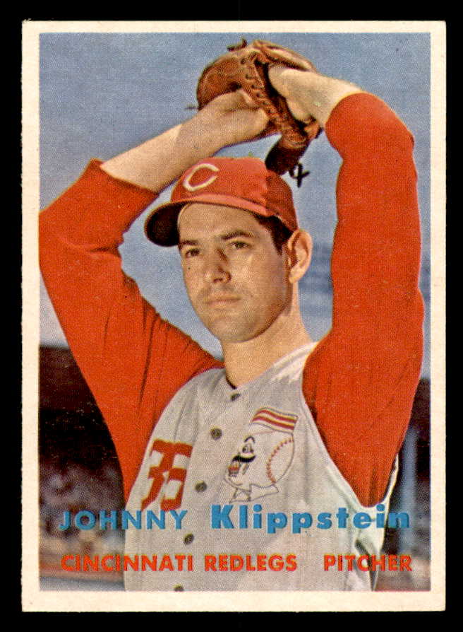 1957 Topps Baseball #296 Johnny Klippstein Reds EX-MT 550601