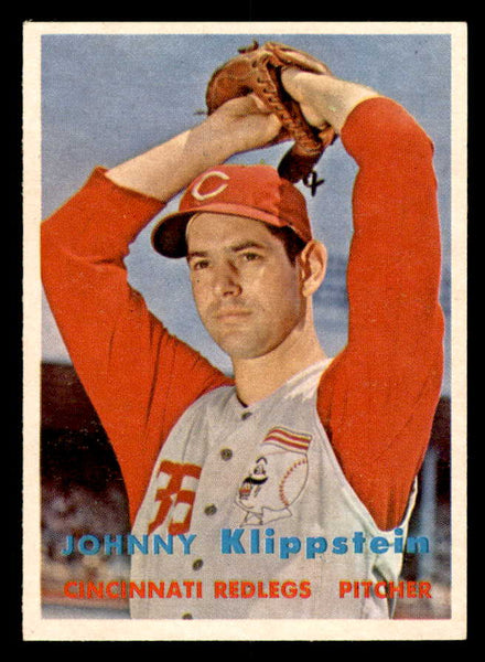 1957 Topps Baseball #296 Johnny Klippstein Reds EX-MT 550601
