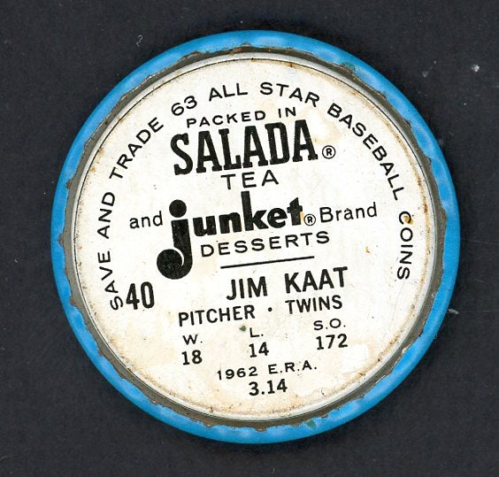 1963 Salada Baseball #040 Jim Kaat Twins EX 551163