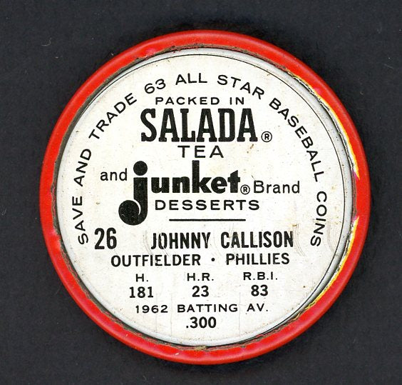 1963 Salada Baseball #026 Johnny Callison Phillies EX-MT 551167