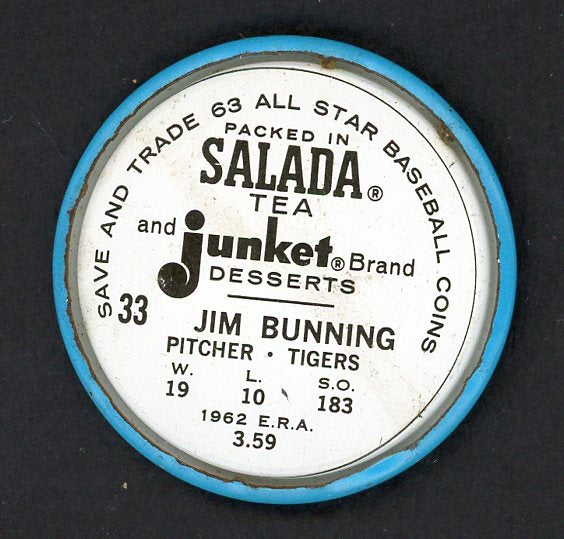 1963 Salada Baseball #033 Jim Bunning Tigers VG-EX 551171